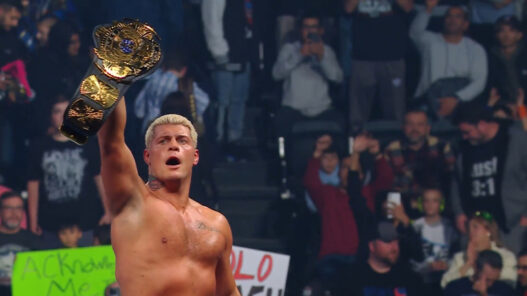 Cody Rhodes wears the WWE Winged Eagle title at SNME