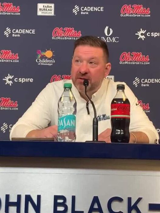 Ole Miss Basketball coach Chris Beard after the rebels home