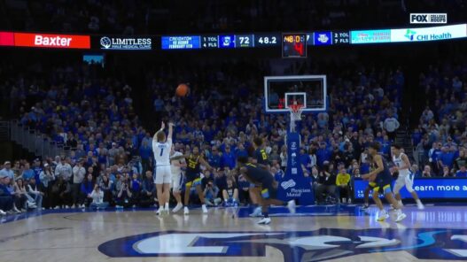 Steven Ashworth of Creighton makes 3 points to seal the