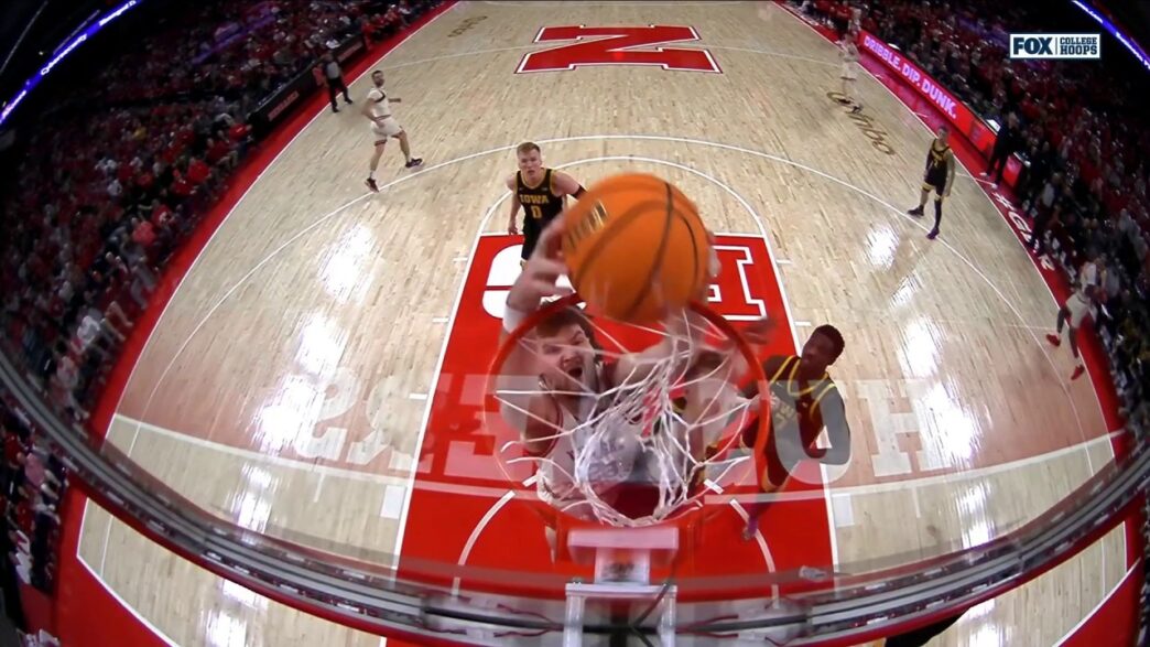 Andrew Morgan Slams of Nebraska Putback Dunk to cut the