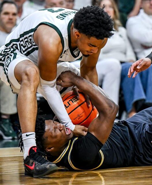 Jaden Akins of Michigan State makes the Big Ten All Defensive