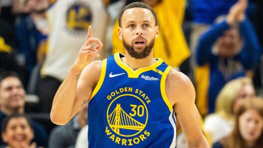 Stephen Curry of the Warriors becomes the first NBA player